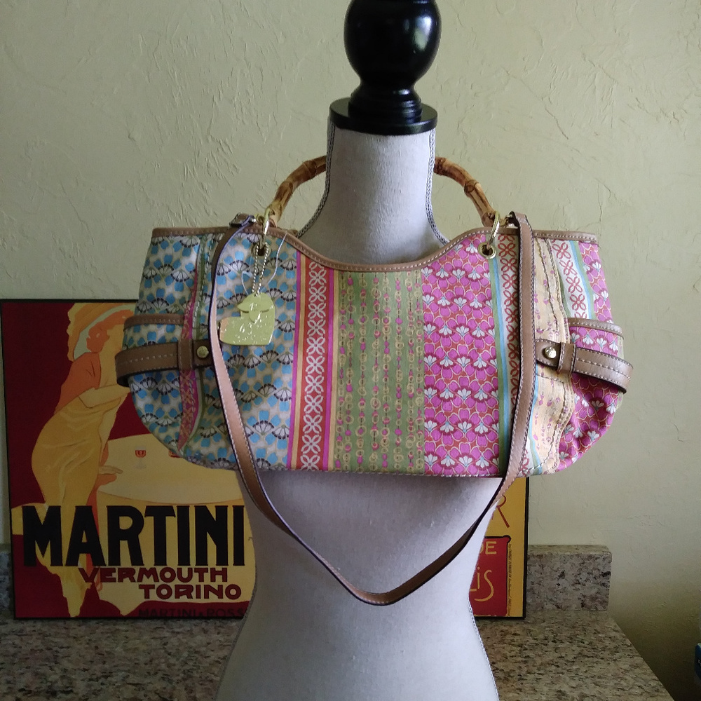 Relic Purse - Bamboo Handles and Strap - EUC